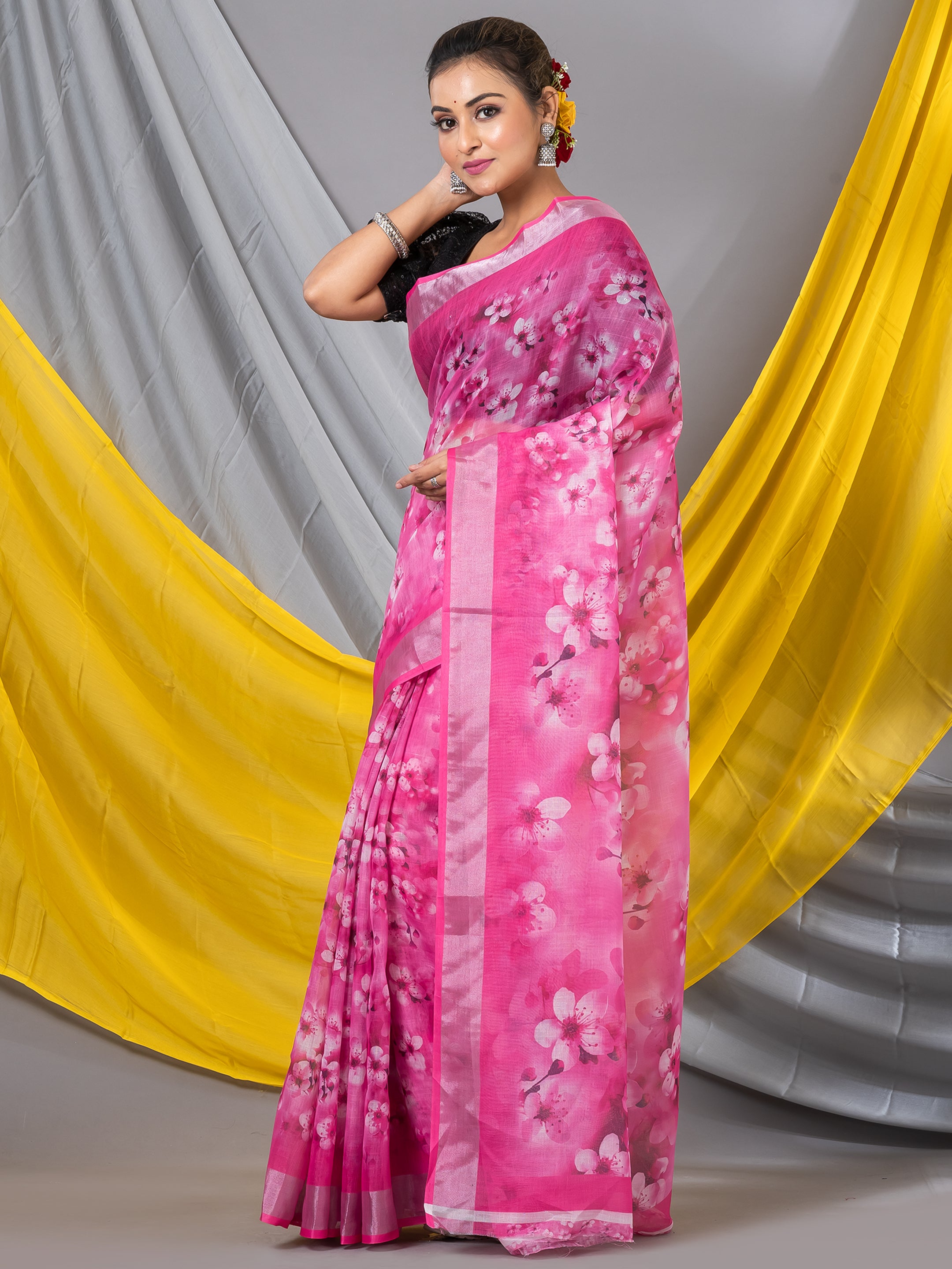 Stunning Multicolor Floral Organza Saree: Perfect for Any Occasion –  Luxurion World