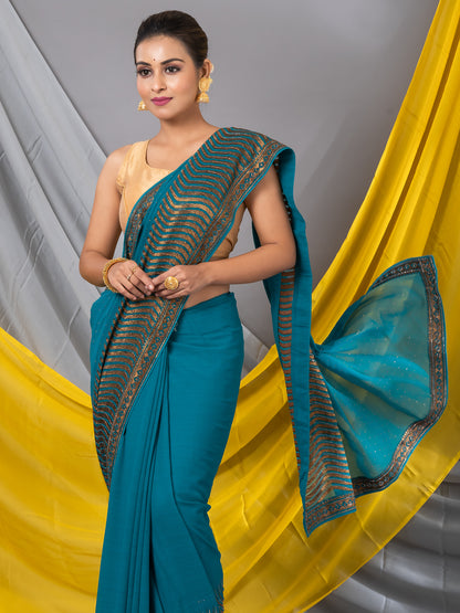 Rama Georgette Designer Saree