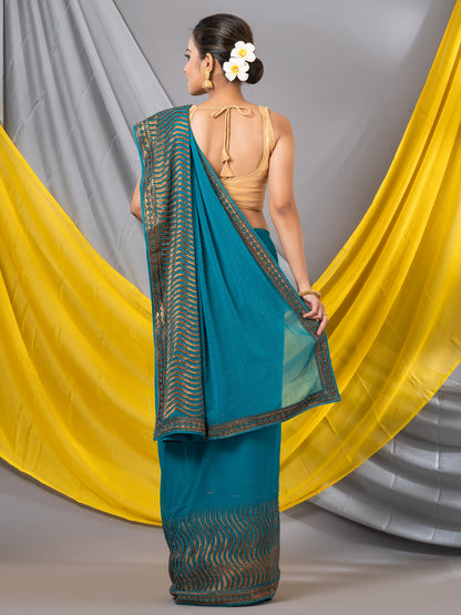 Rama Georgette Designer Saree