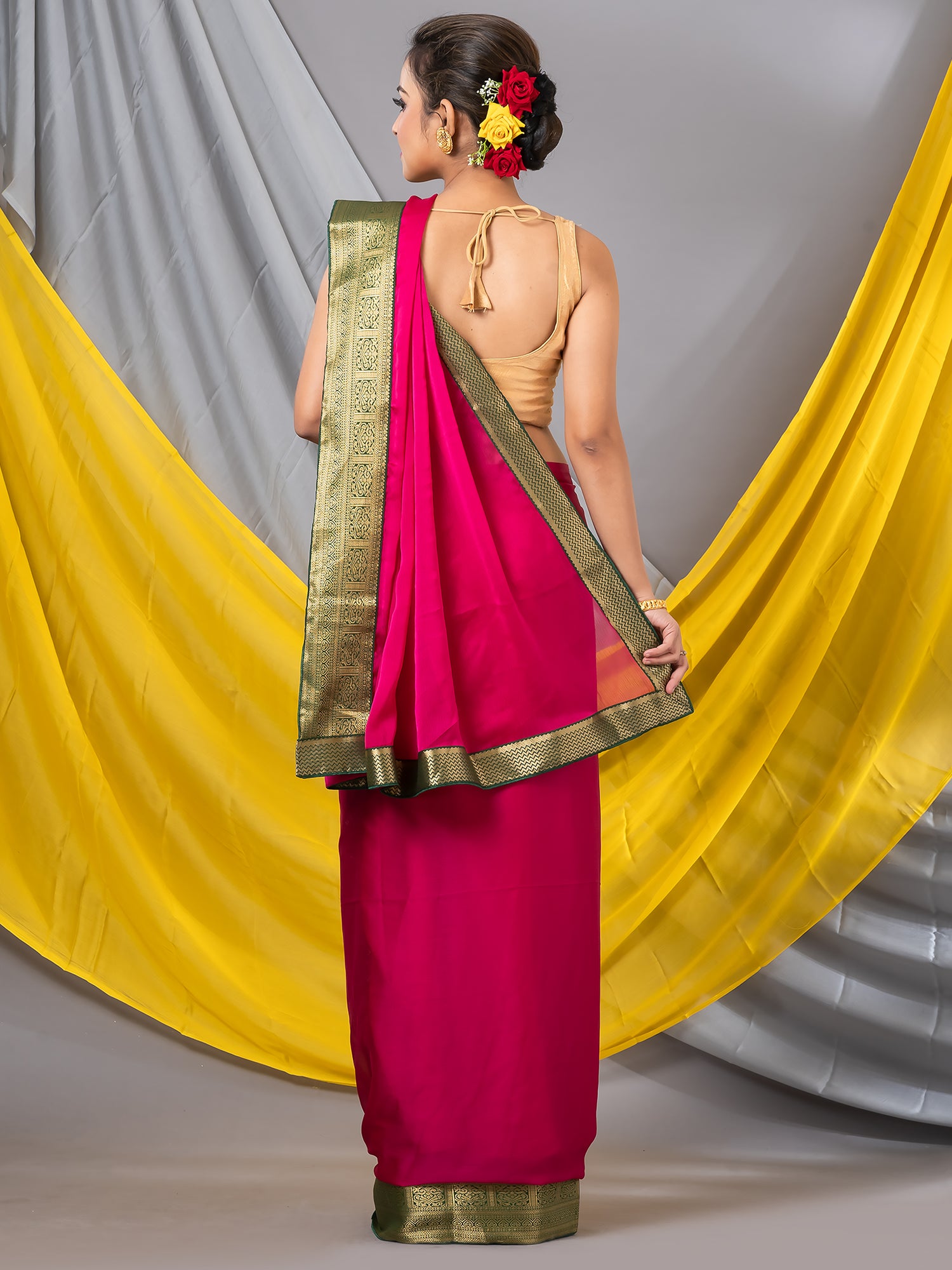 Rani Solid Fancy Saree