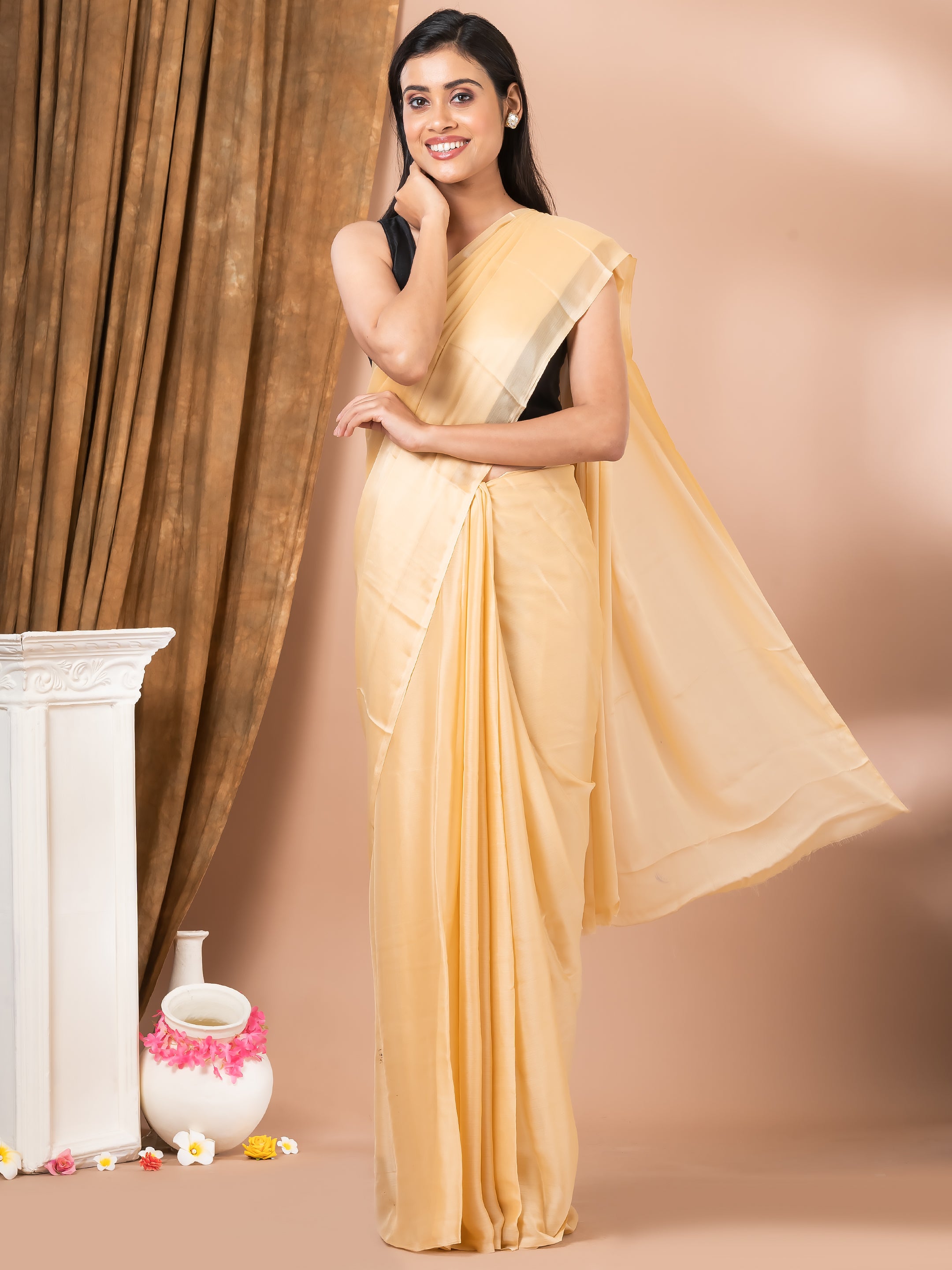 Plain fancy outlet saree