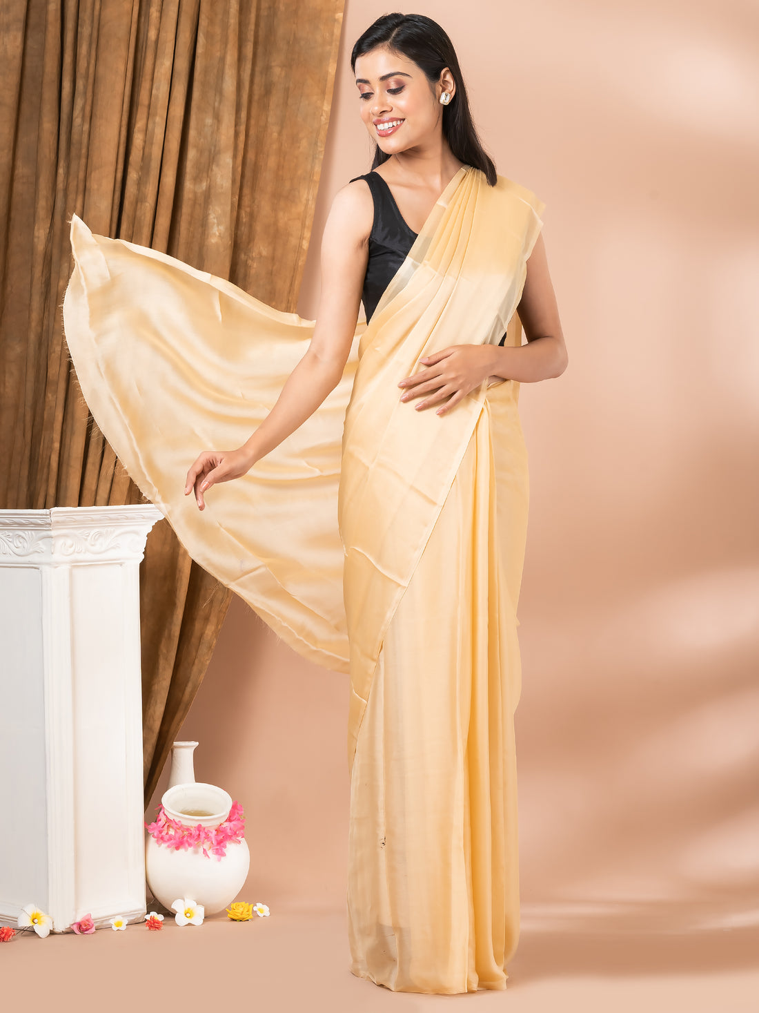 Chikuu Silk Solid/Plain Designer Daily Wear Mahalasa Saree