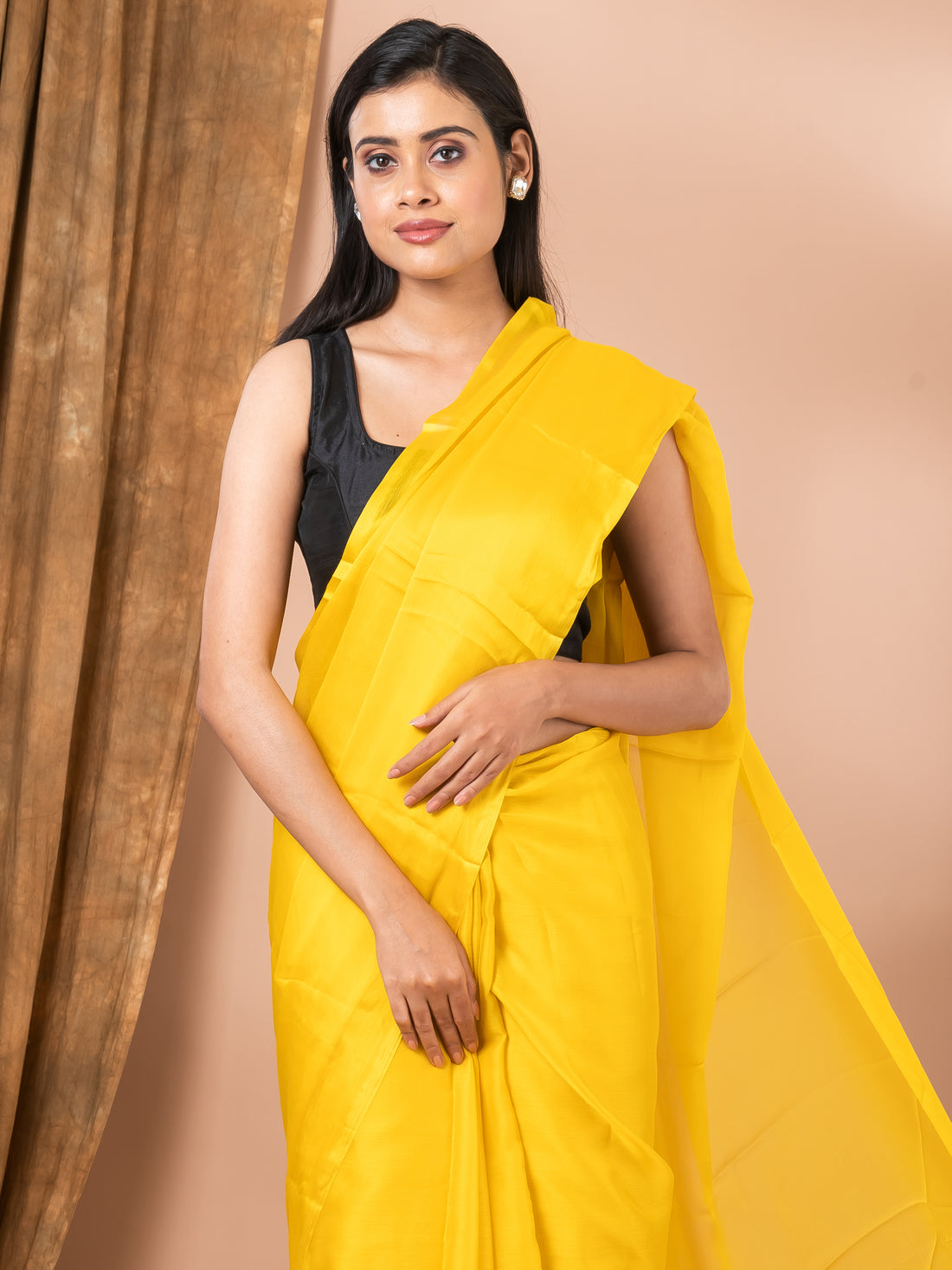 Lime Yellow Cotton Silk Digital Printed Saree